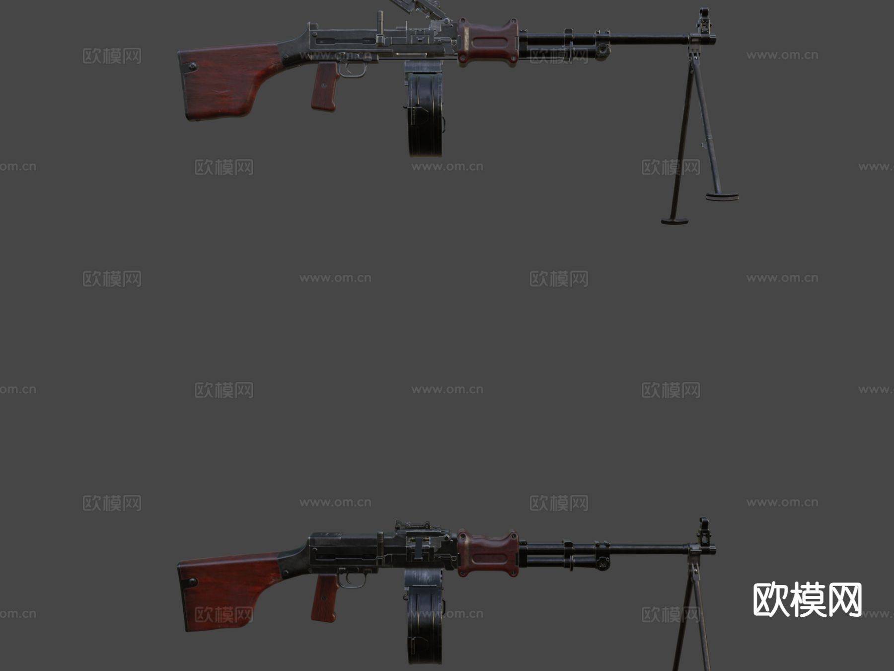 RPD轻机枪su模型下载（渲染图4）