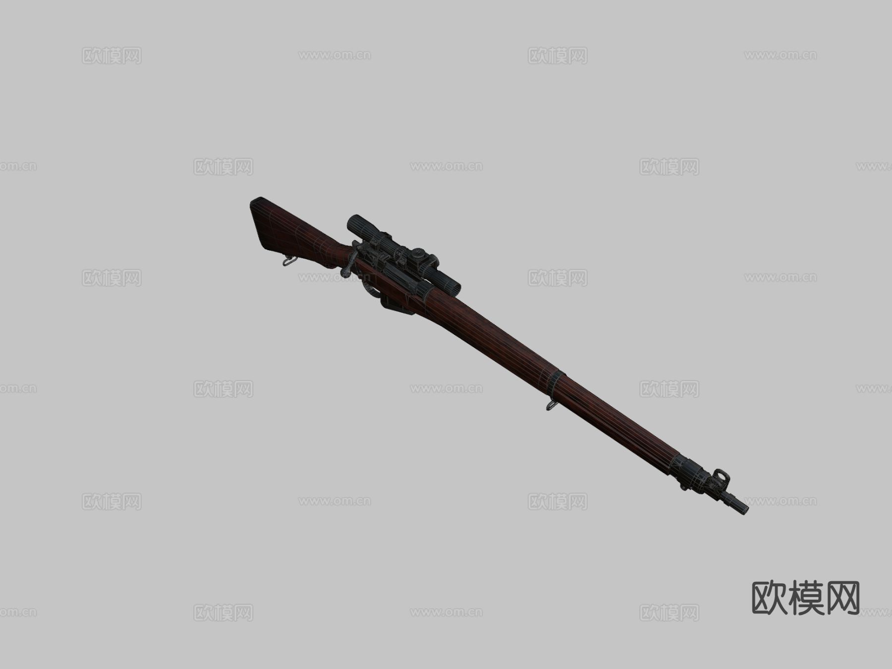 阻击枪 瞄准器su模型下载（渲染图2）