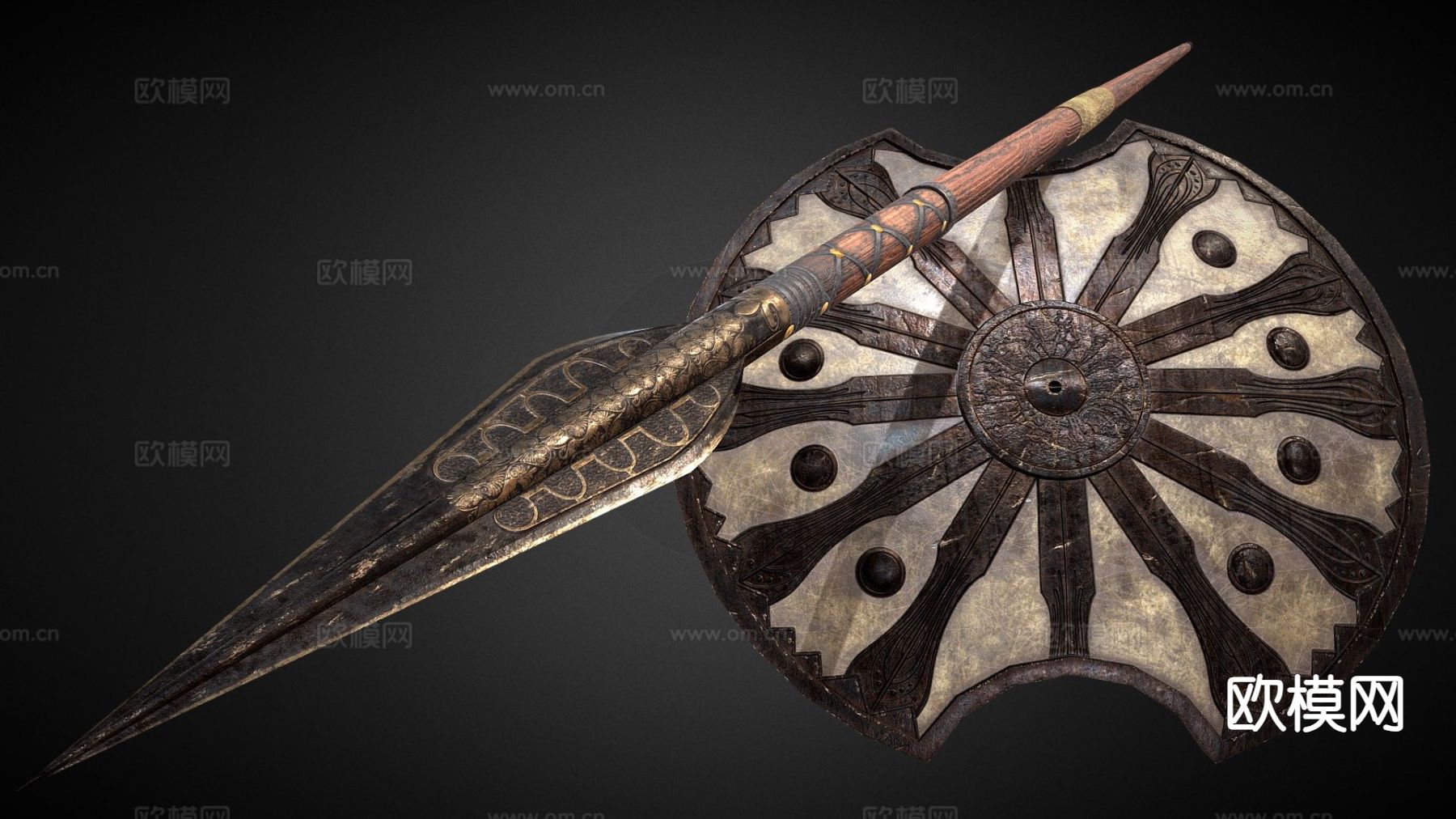 阿喀琉斯的盾和矛su模型下载（渲染图4）