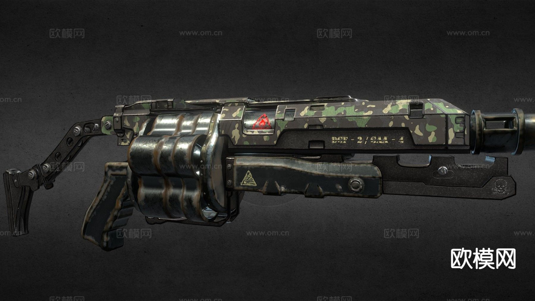 榴弹发射器su模型下载（渲染图2）