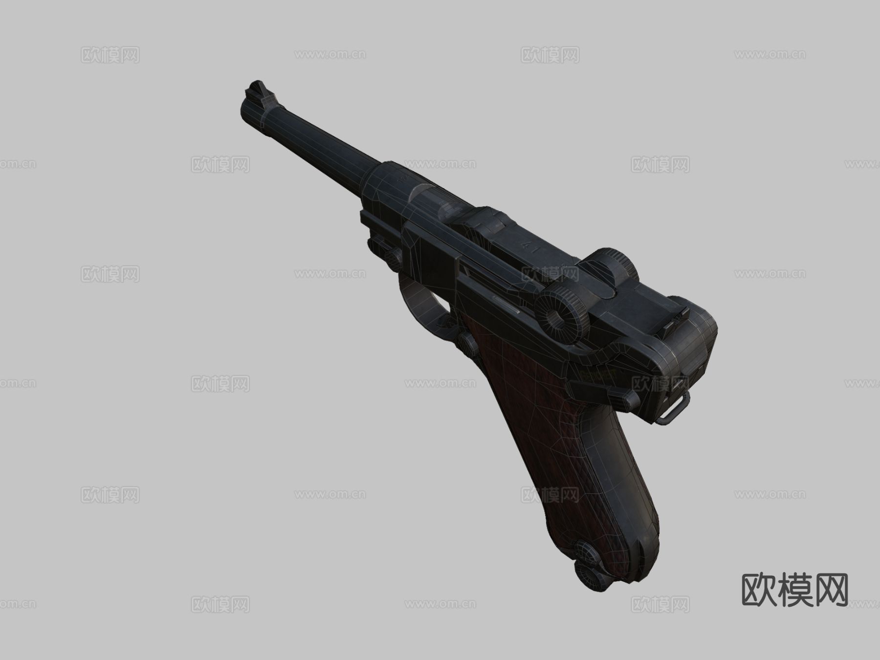 鲁格P08手枪su模型下载（渲染图3）