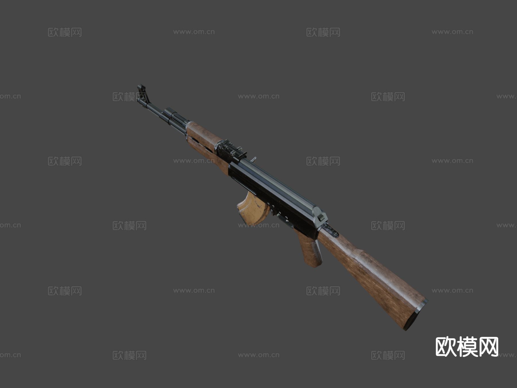 AK47步枪su模型下载（渲染图2）