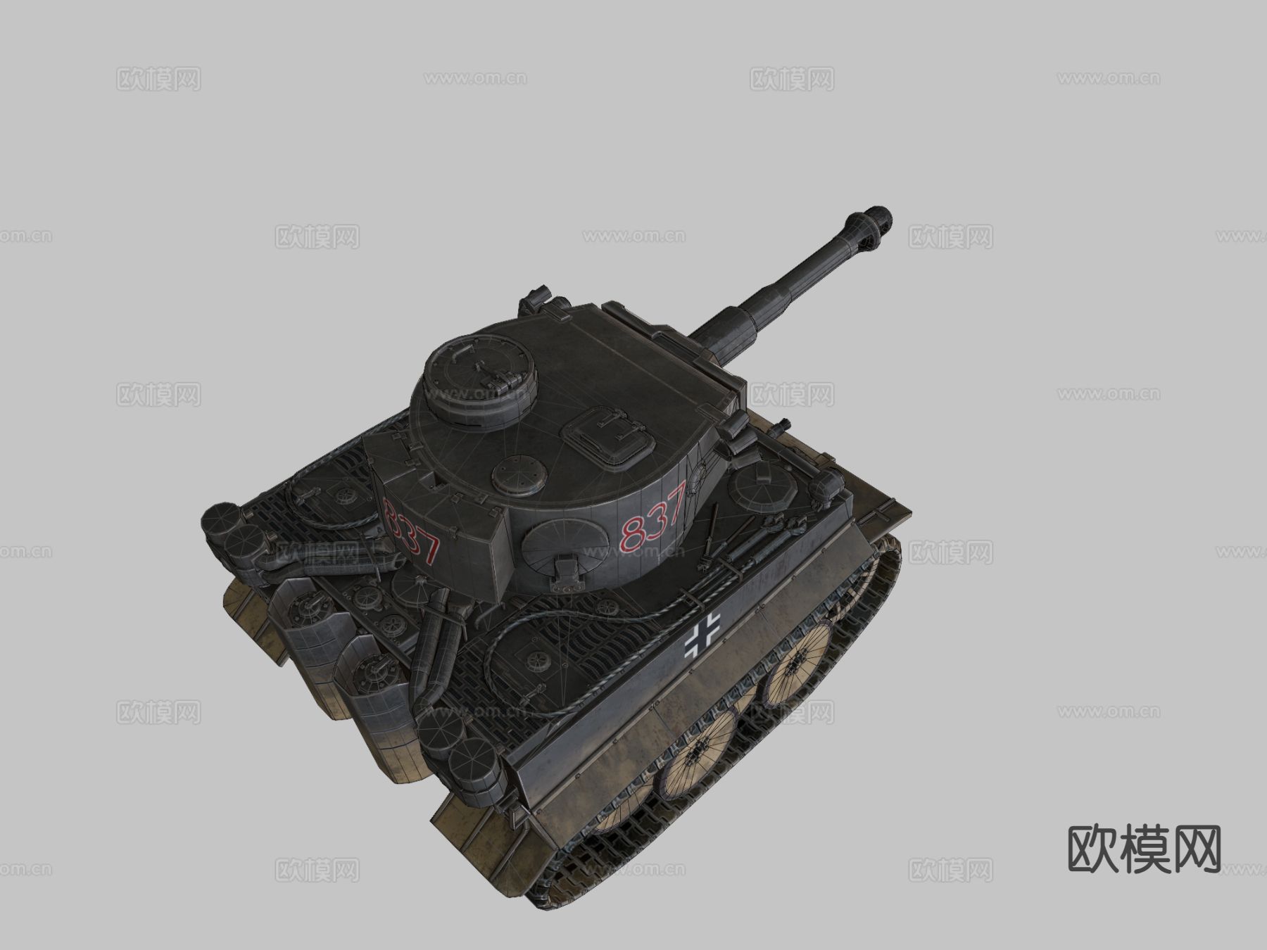 卡通德国虎坦克su模型下载（渲染图3）