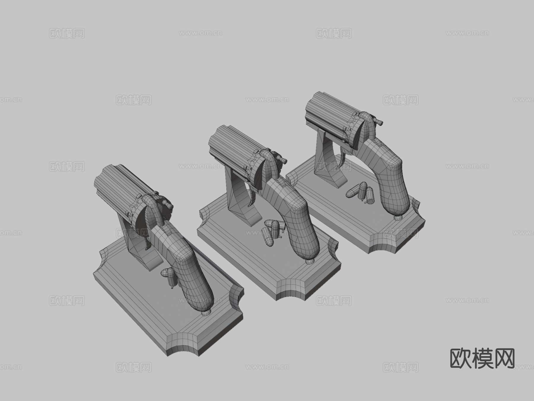 多管手枪su模型下载（渲染图2）