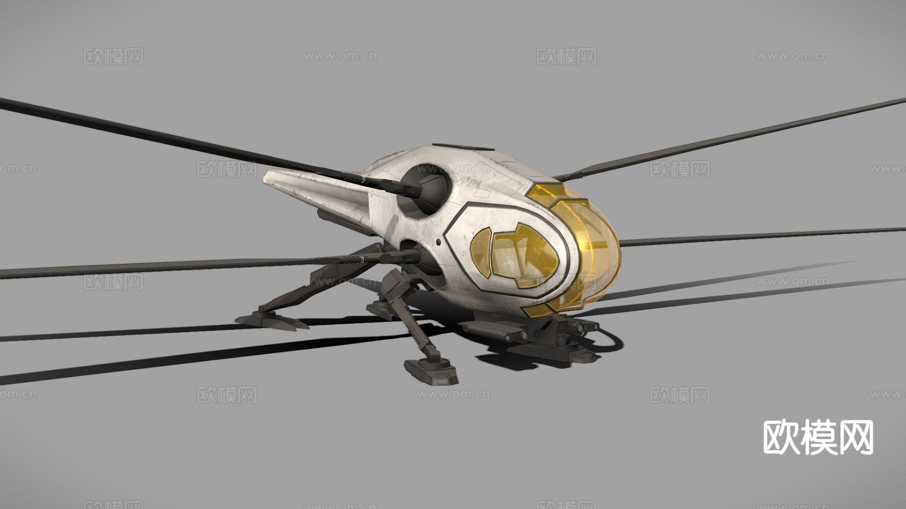 沙丘鸟翼飞行器su模型下载（渲染图2）