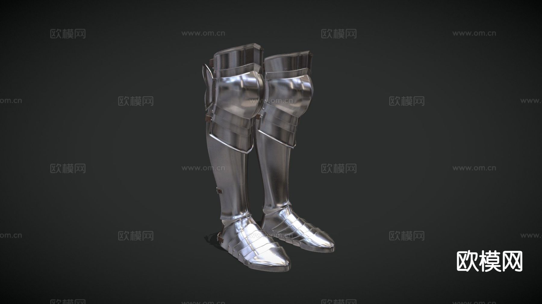 欧洲中世纪胫甲与马刺su模型下载（渲染图2）