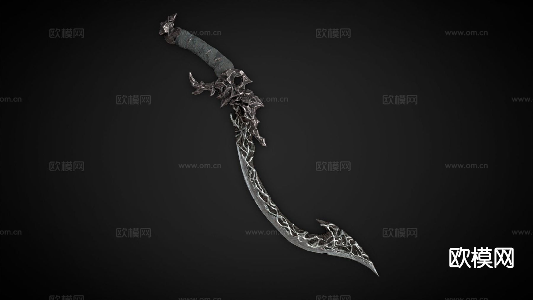 弯刀-中世纪黑暗幻想武器su模型下载（渲染图2）