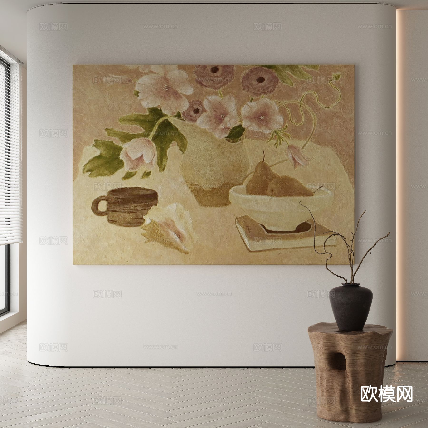 现代装饰画 油画3d模型