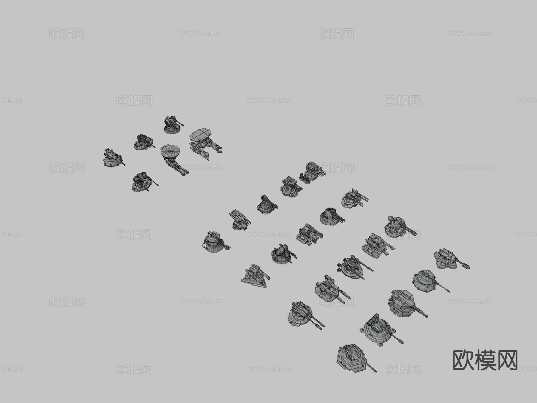 炮塔包su模型下载（渲染图1）