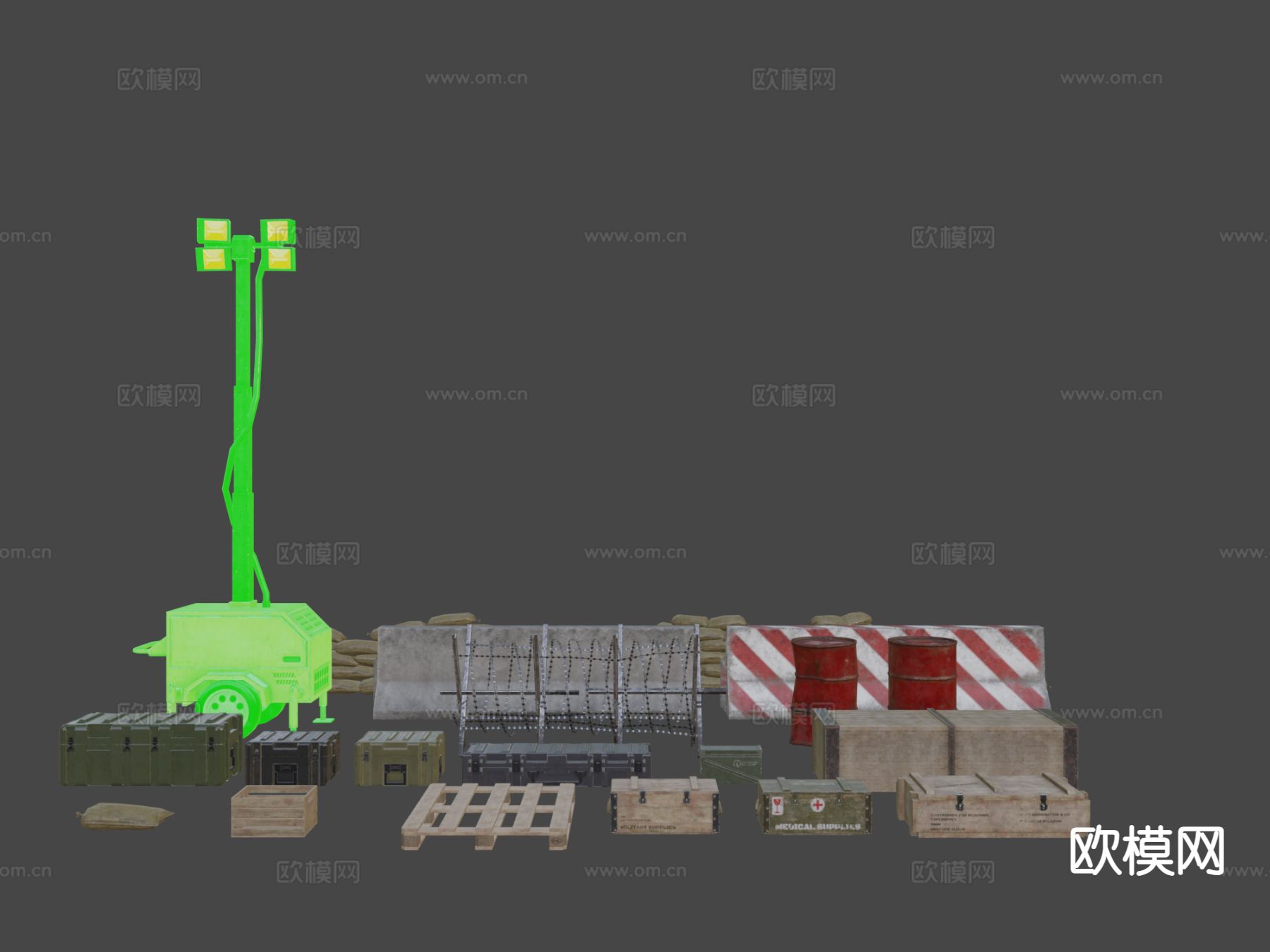 军事游戏资产包su模型下载（渲染图6）