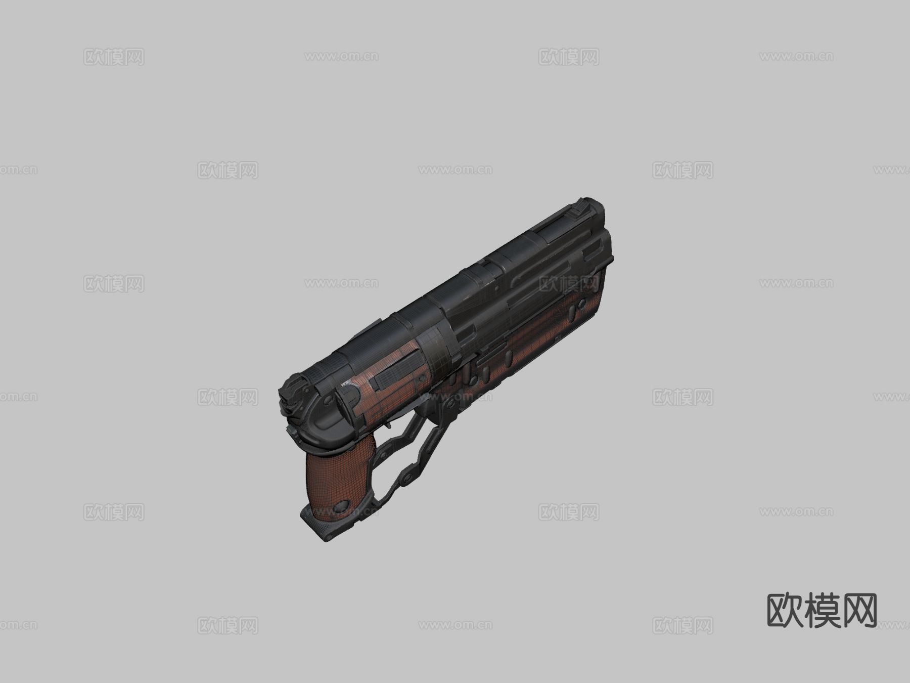 科幻手枪 枪支 枪械su模型下载（渲染图1）