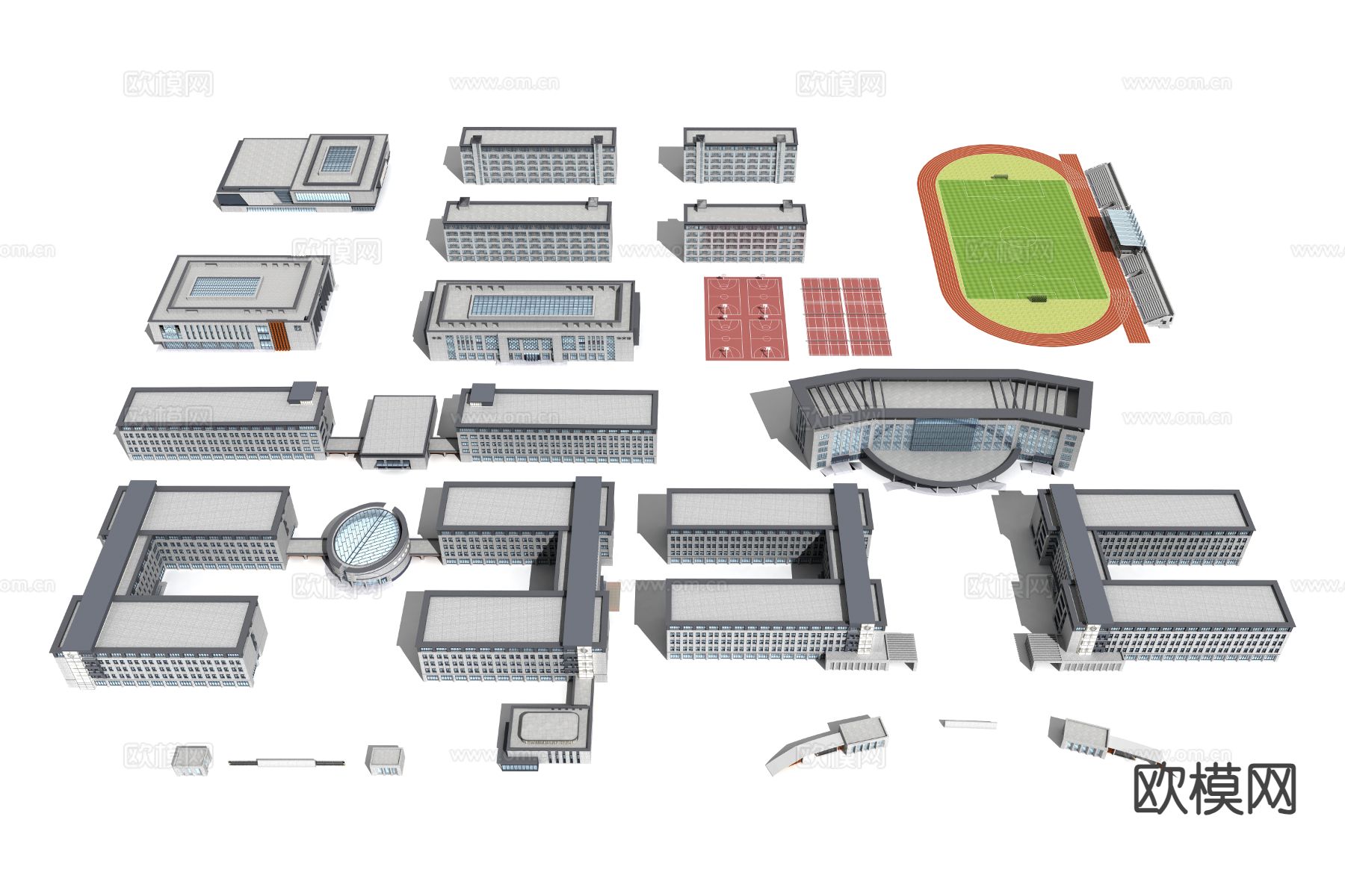 学校 教学楼 宿舍楼3d模型