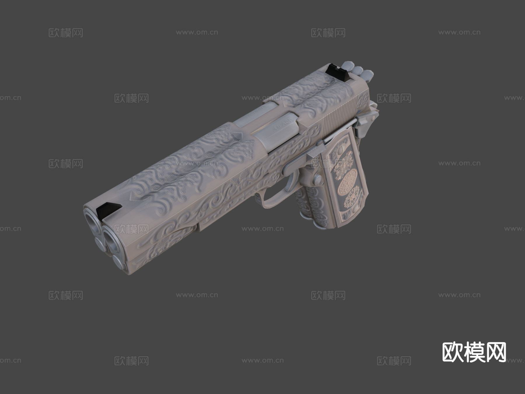 手枪 枪支枪械su模型下载（渲染图6）
