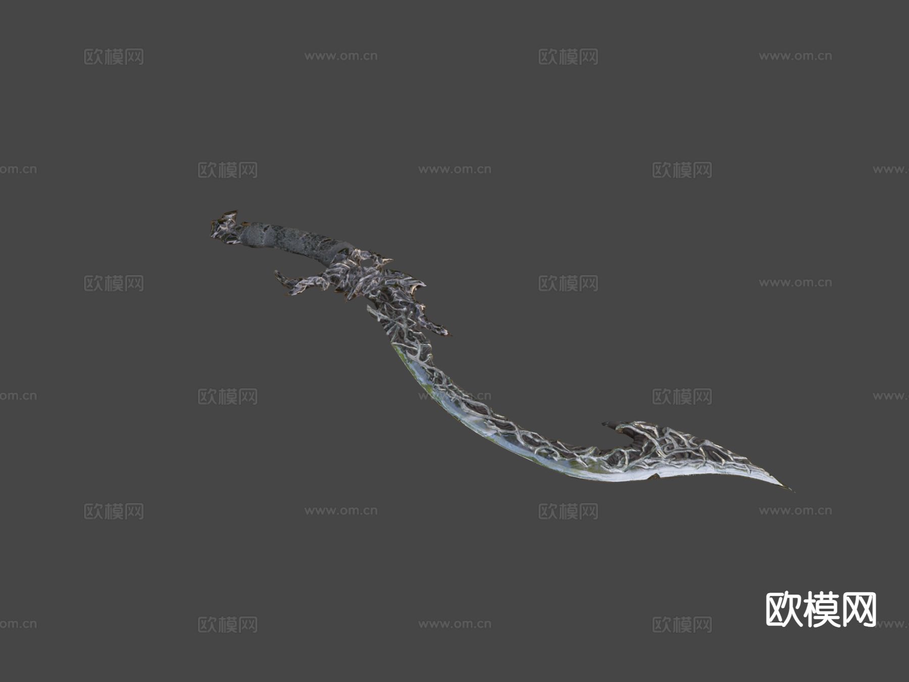 弯刀-中世纪黑暗幻想武器su模型下载（渲染图4）