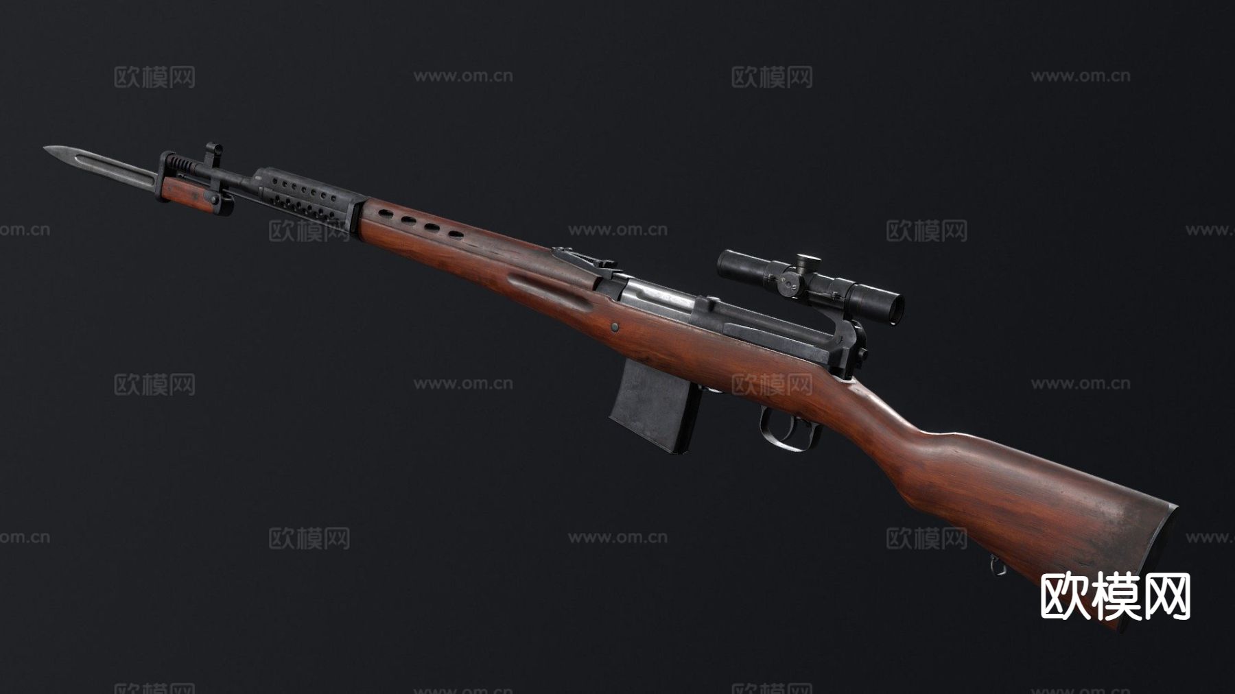 阻击枪 瞄准器su模型下载（渲染图3）