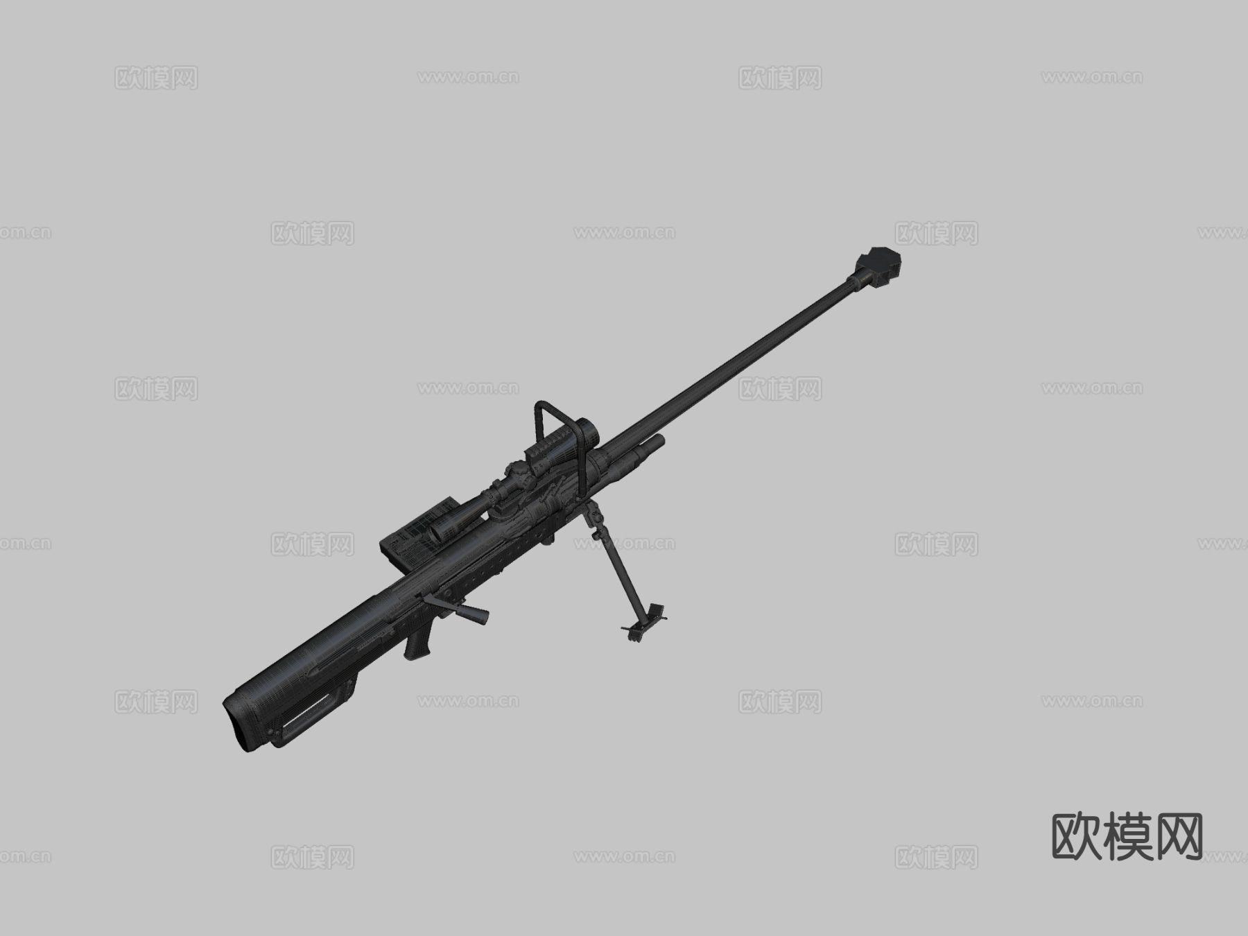 重机枪 枪支 枪械su模型下载（渲染图1）