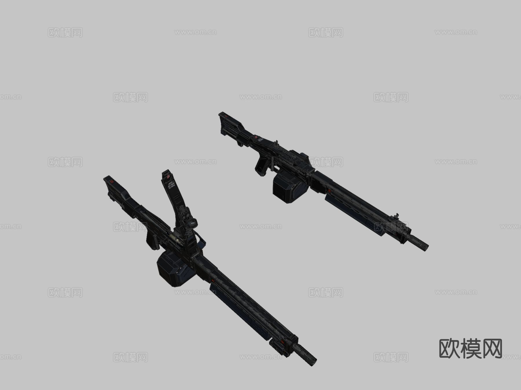 FSK34 科幻重型机枪 枪支 枪械su模型下载（渲染图1）