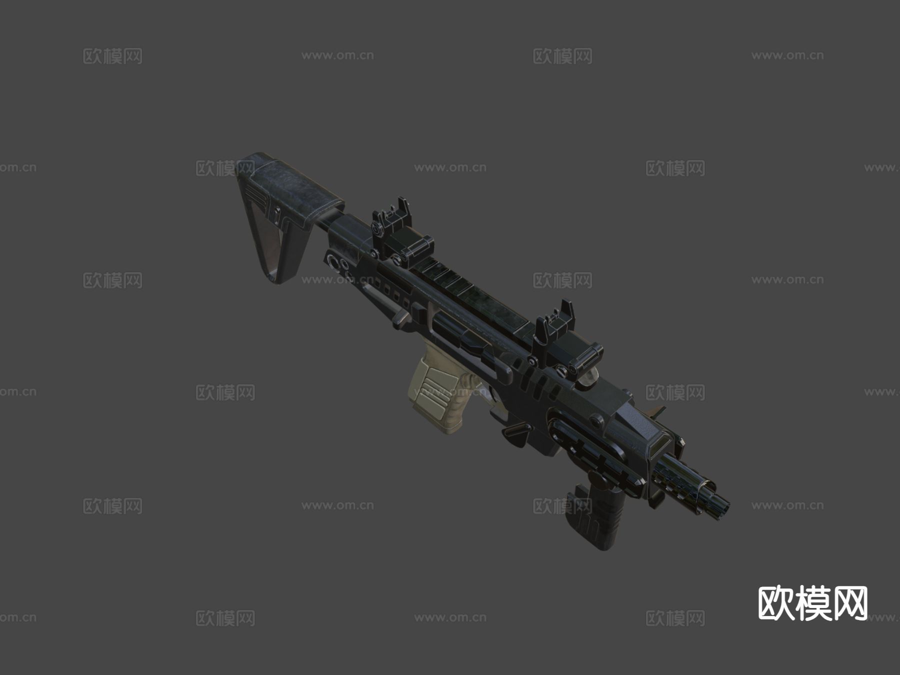 P10罗尼步枪su模型下载（渲染图6）