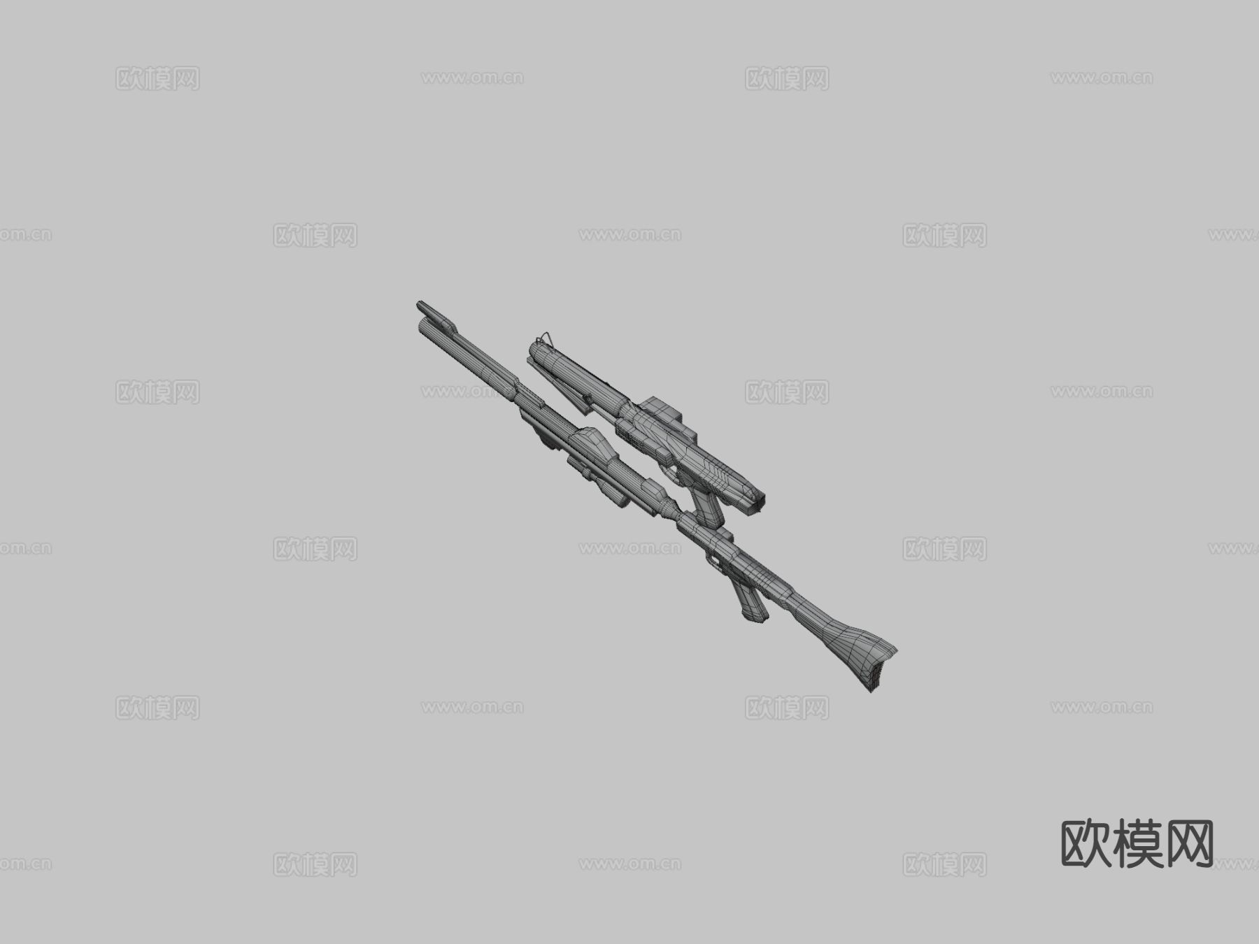 士兵枪 枪支 枪械su模型下载（渲染图3）