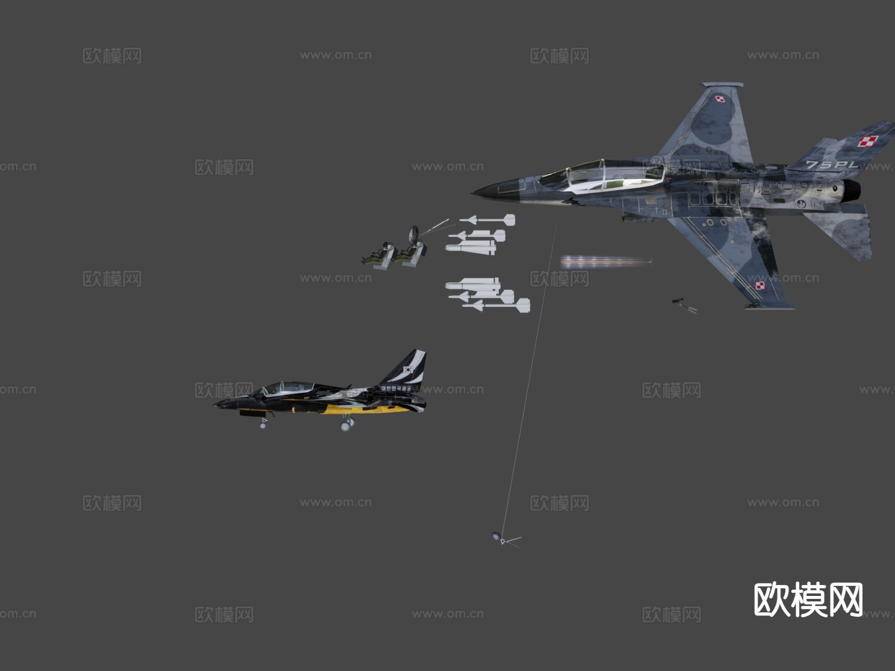 金鹰飞机 战斗机su模型下载（渲染图6）