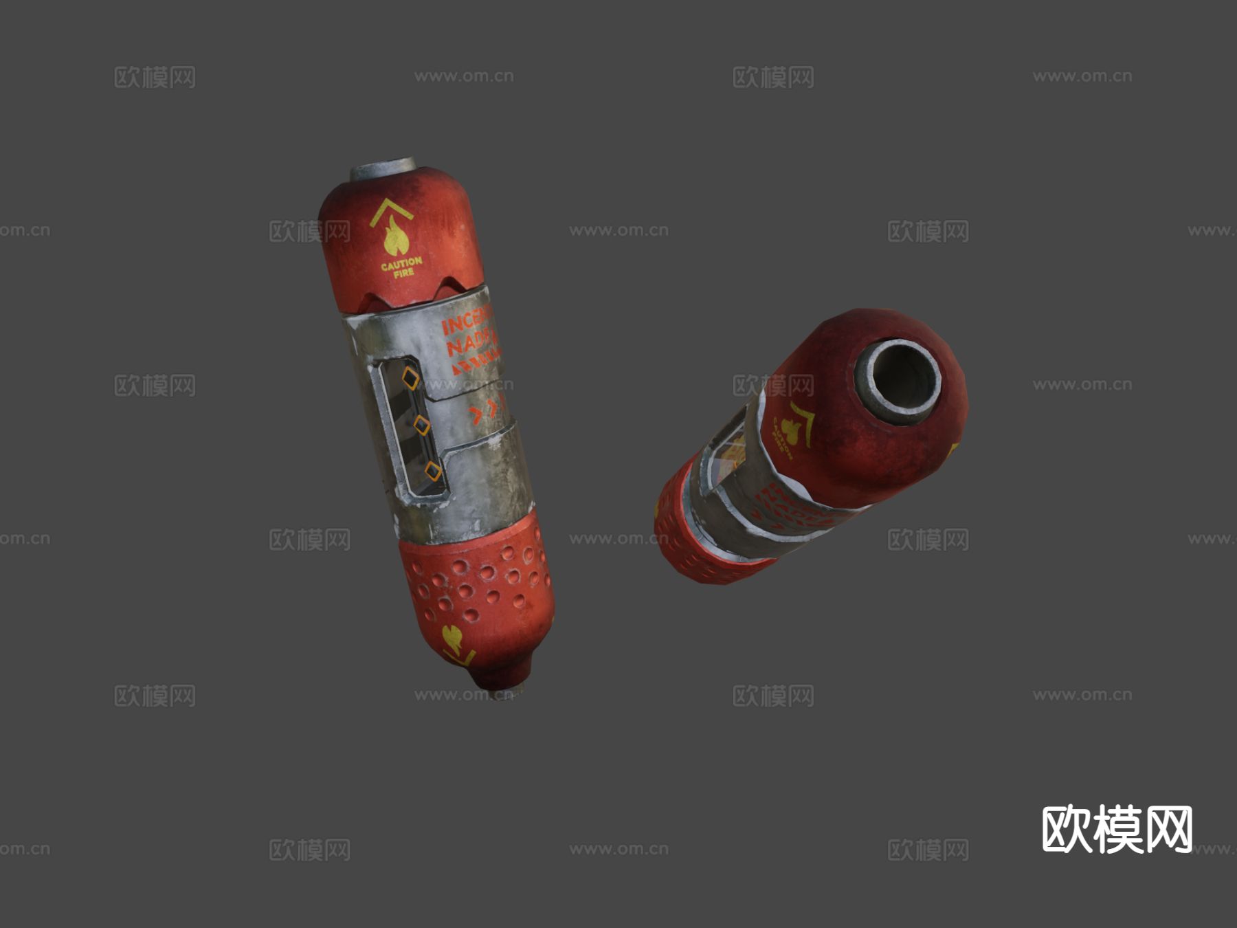 铝热剂手榴弹su模型下载（渲染图4）