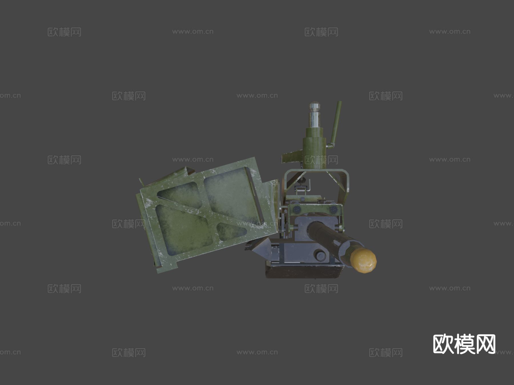 C型 火箭炮 榴弹炮 武器su模型下载（渲染图6）
