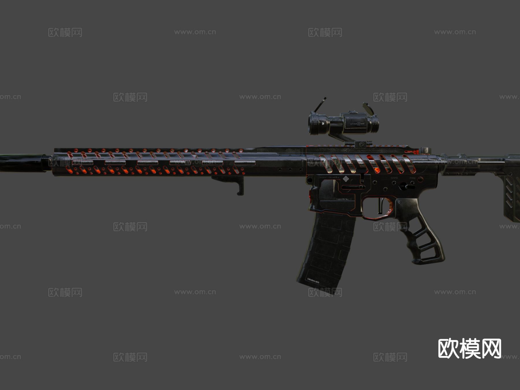 骨架化步枪su模型下载（渲染图4）