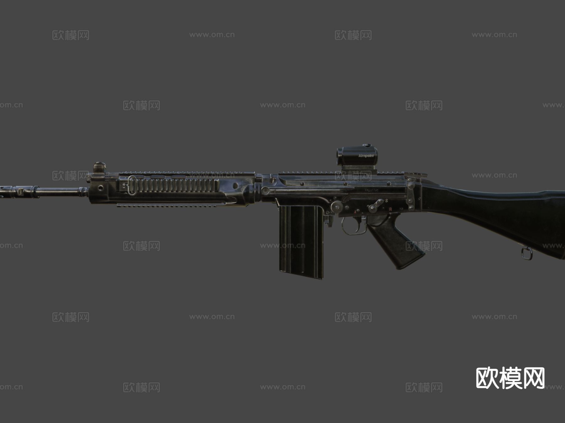 折叠式自动步枪su模型下载（渲染图6）