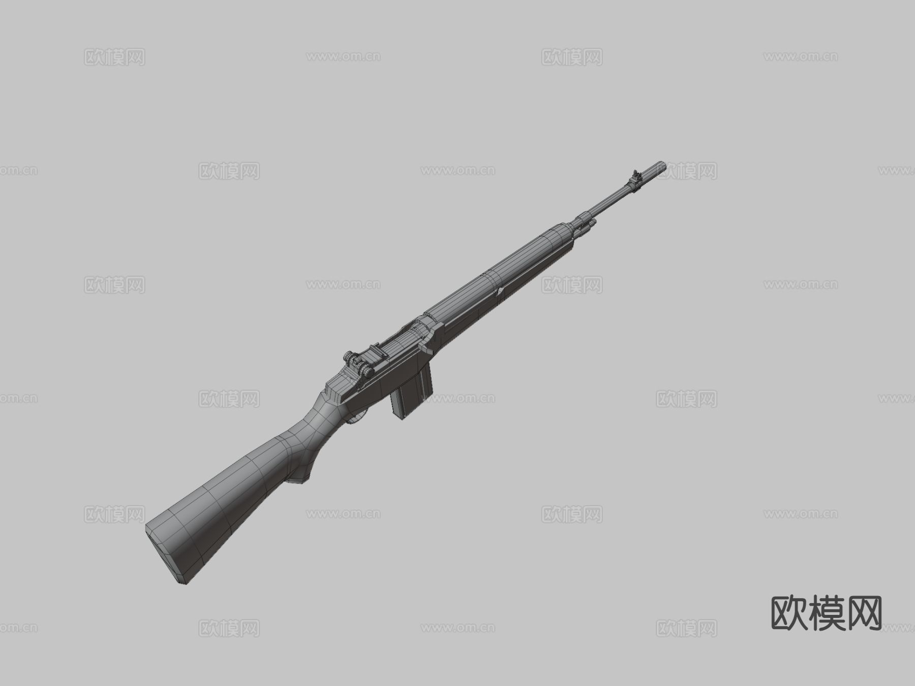 M-14步枪su模型下载（渲染图1）