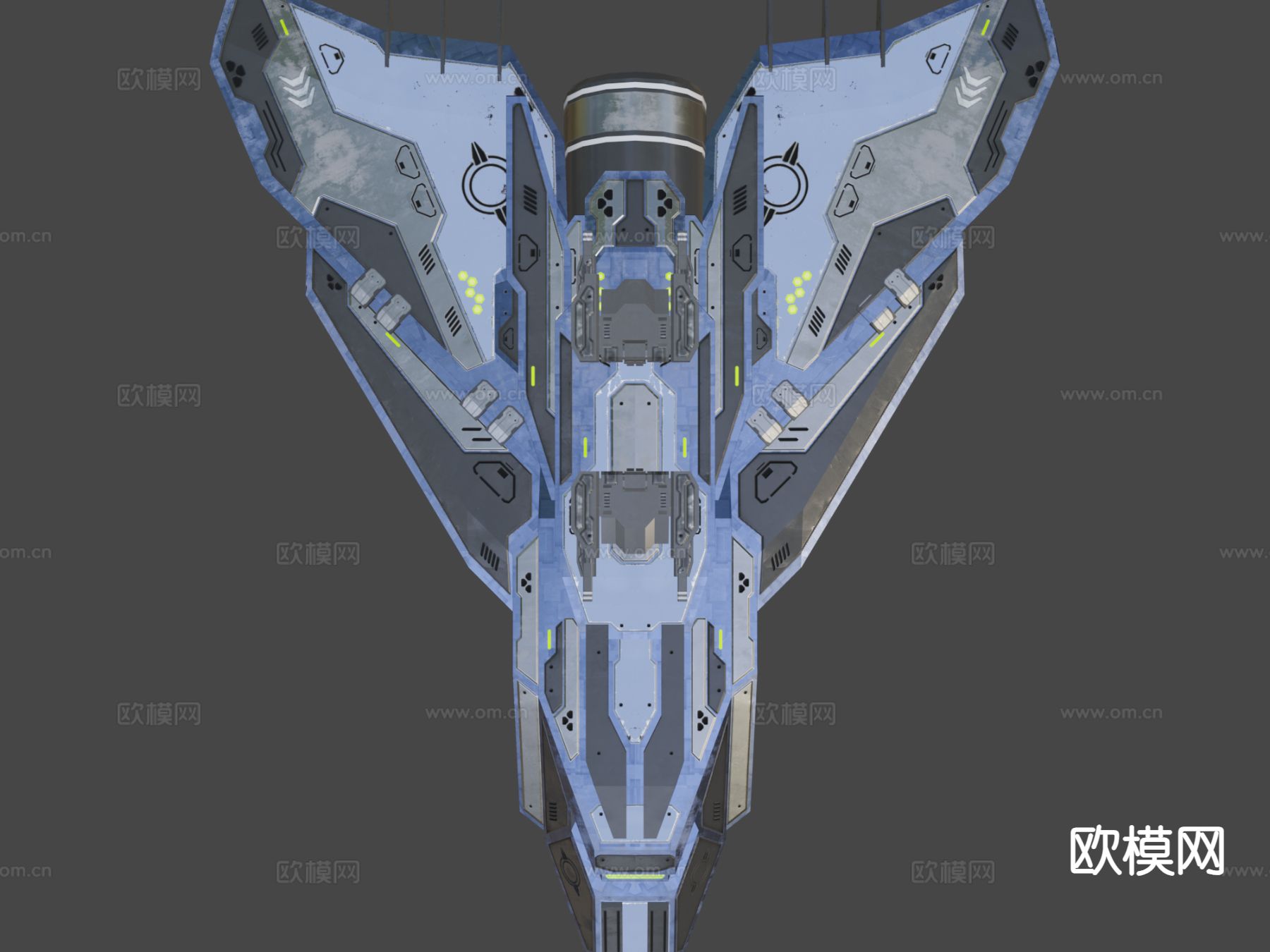 护卫舰 飞行器 宇宙飞船su模型下载（渲染图4）