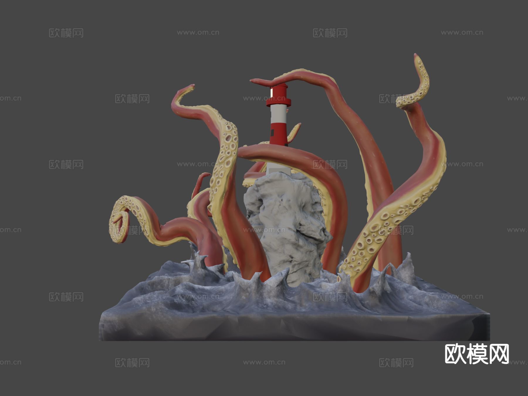 陆战队雕塑 动漫雕塑su模型下载（渲染图6）