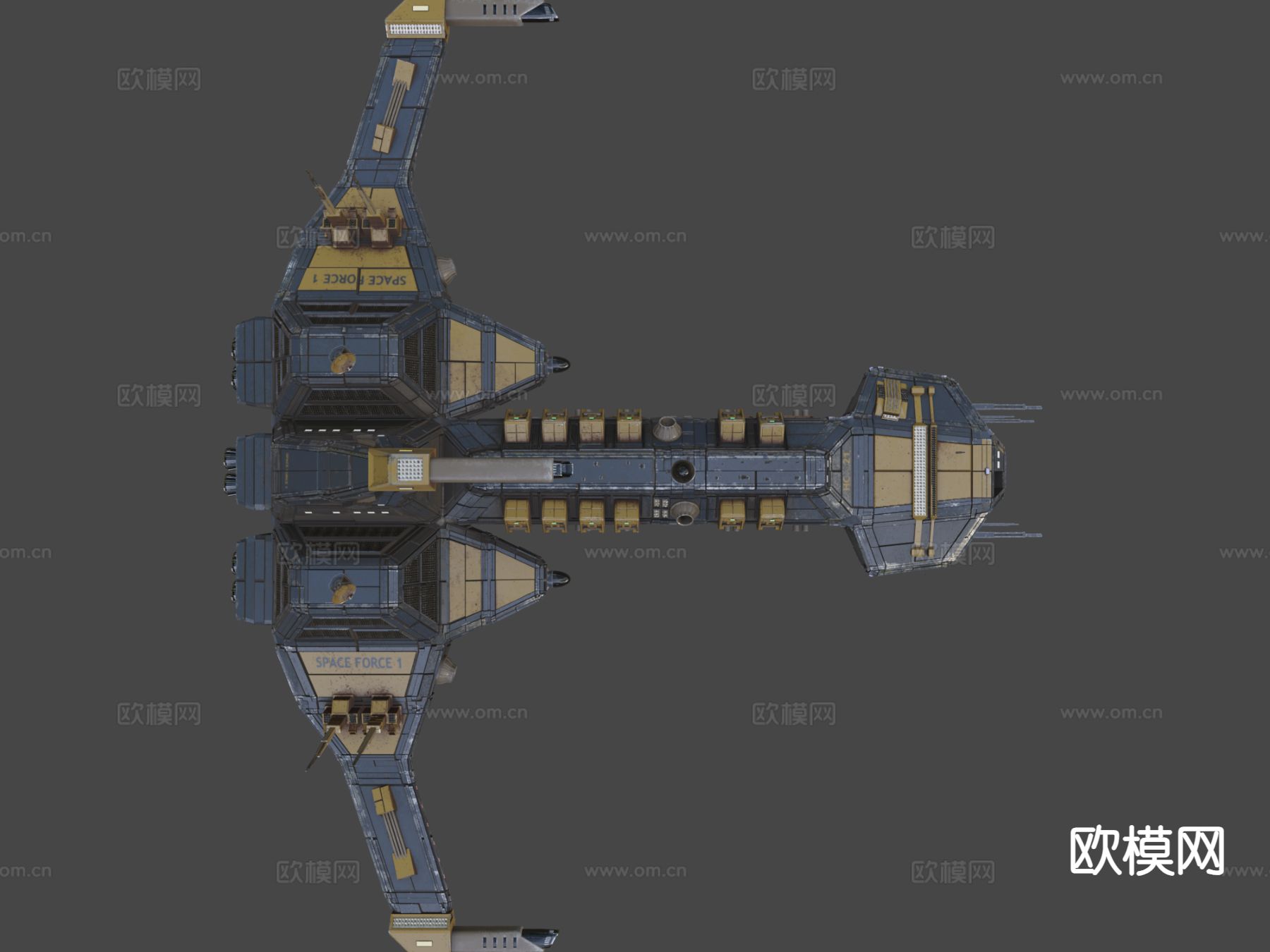 太空力量一号巡洋舰su模型下载（渲染图5）