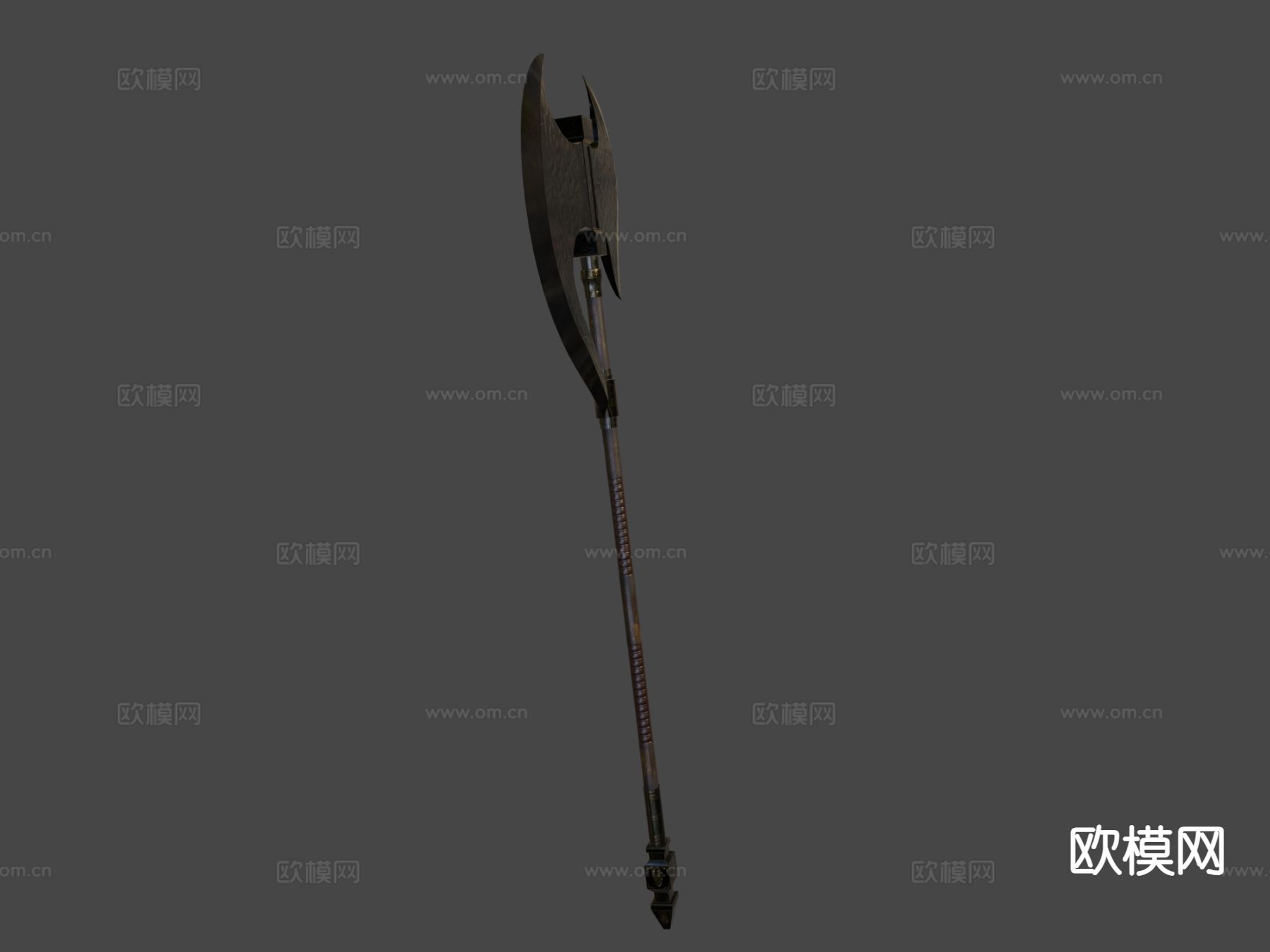 金玫瑰战斧su模型下载（渲染图4）