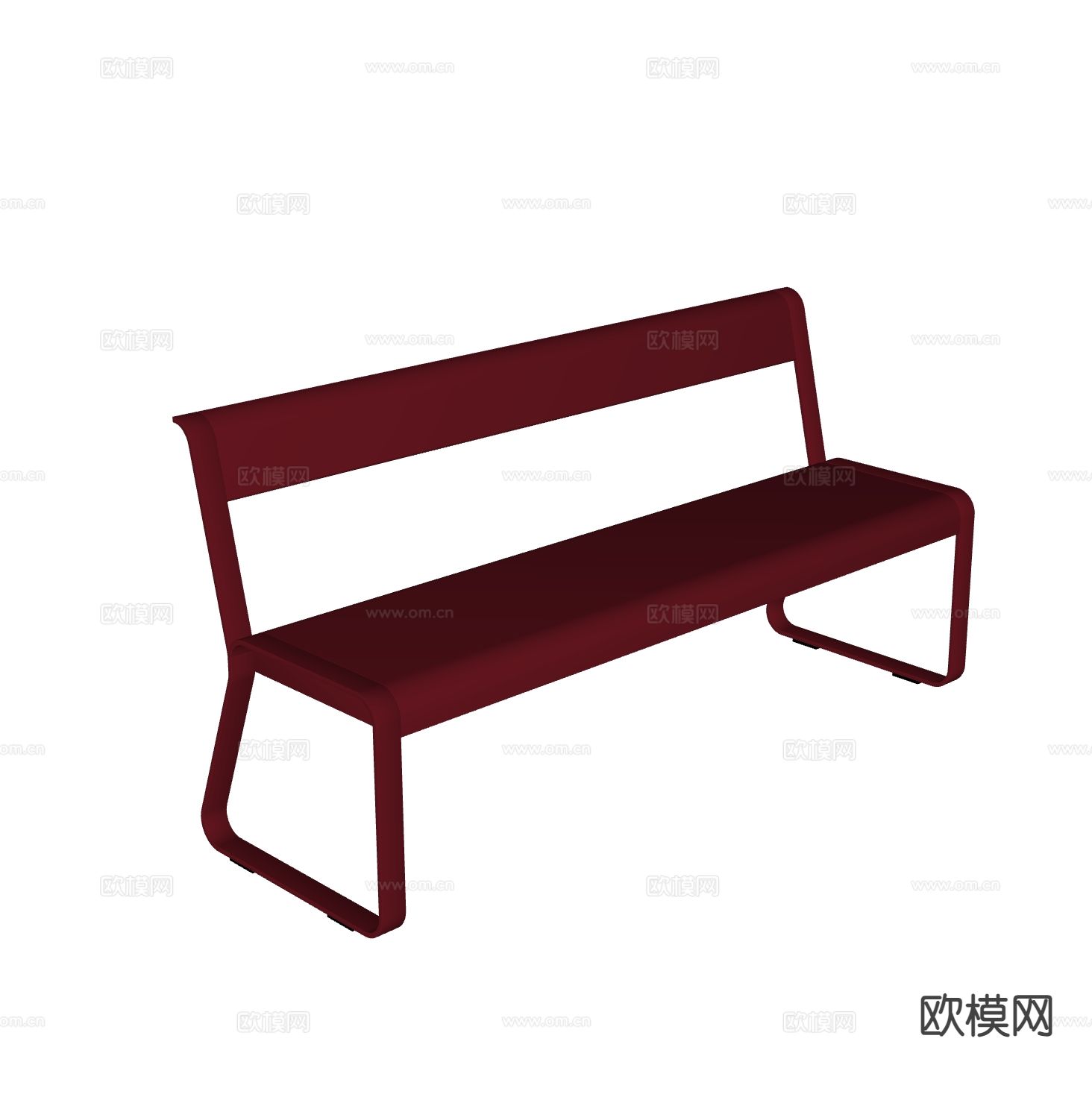 Fermob 户外椅 长椅 景观座椅su模型下载（渲染图1）
