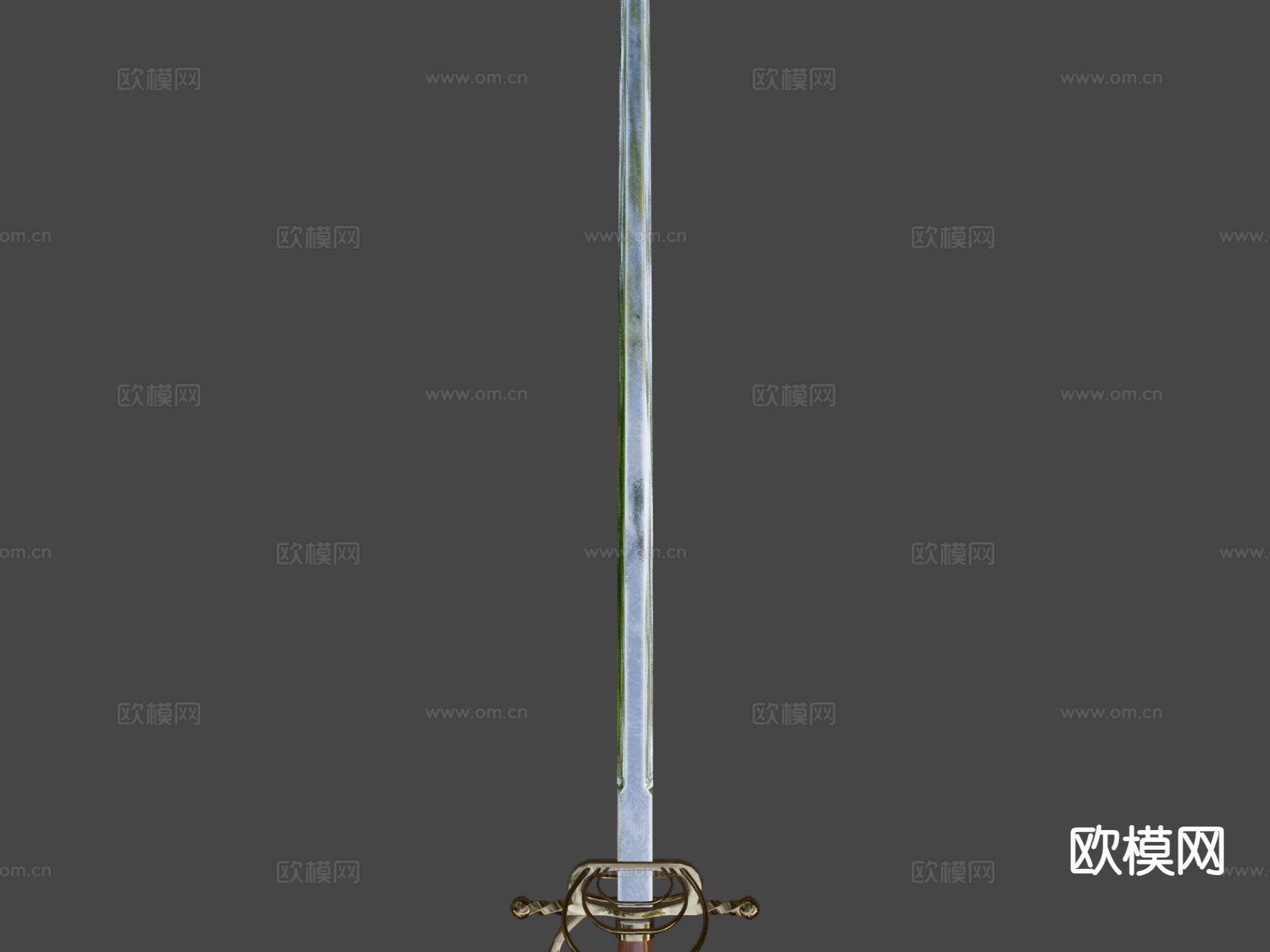 击剑 长剑 游戏道具su模型下载（渲染图5）