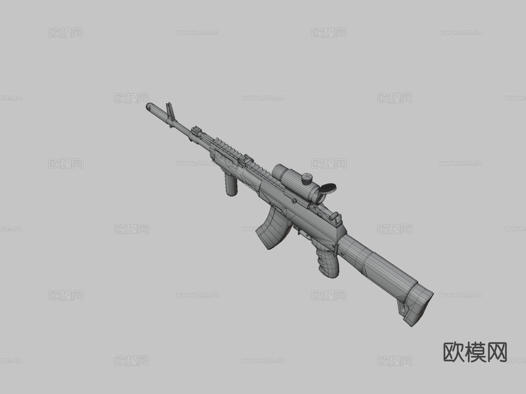狙击步枪 枪支 枪械su模型下载（渲染图3）