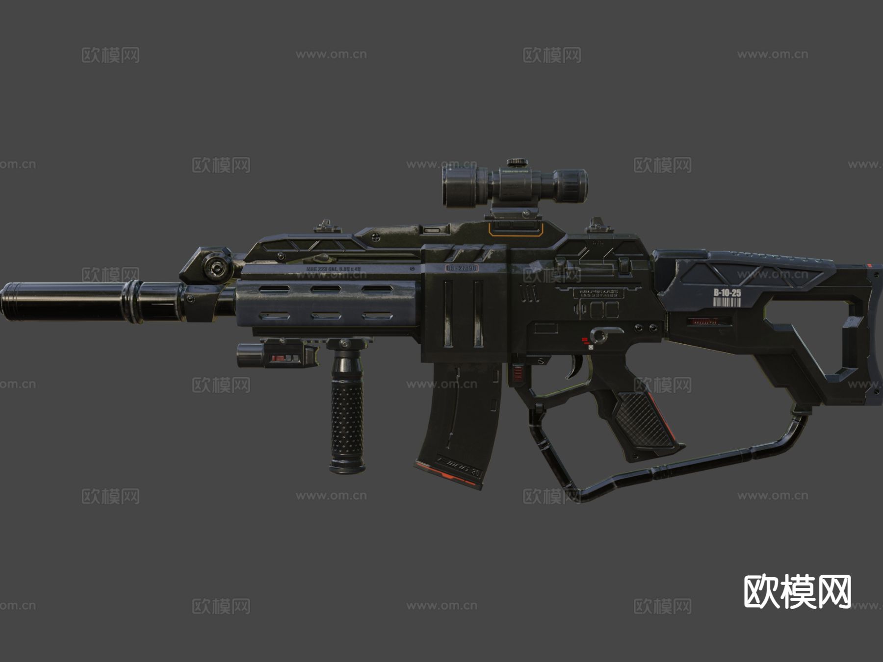 MK19步枪 枪支 枪械su模型下载（渲染图6）