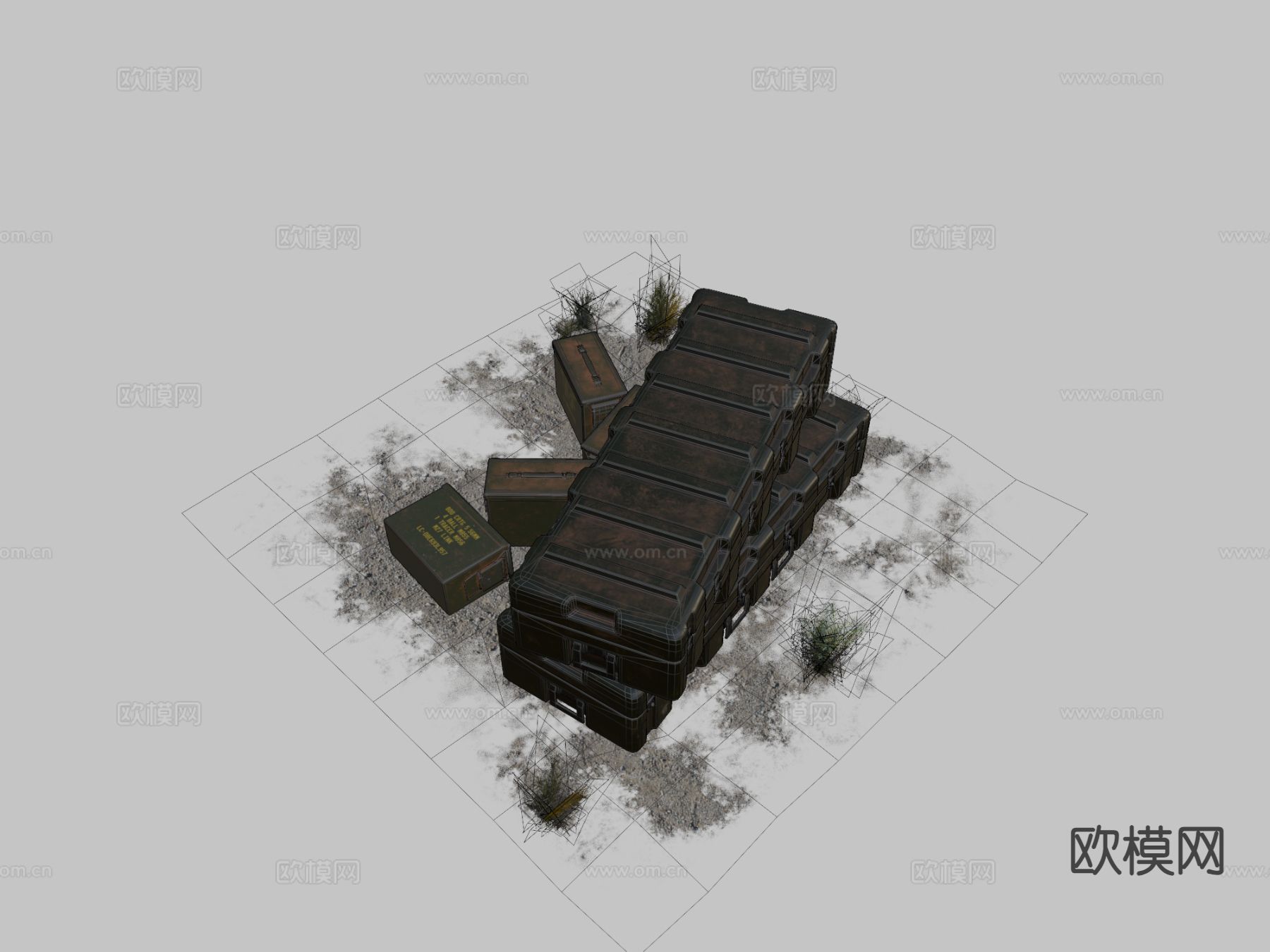 陆军弹药 武器箱su模型下载（渲染图1）