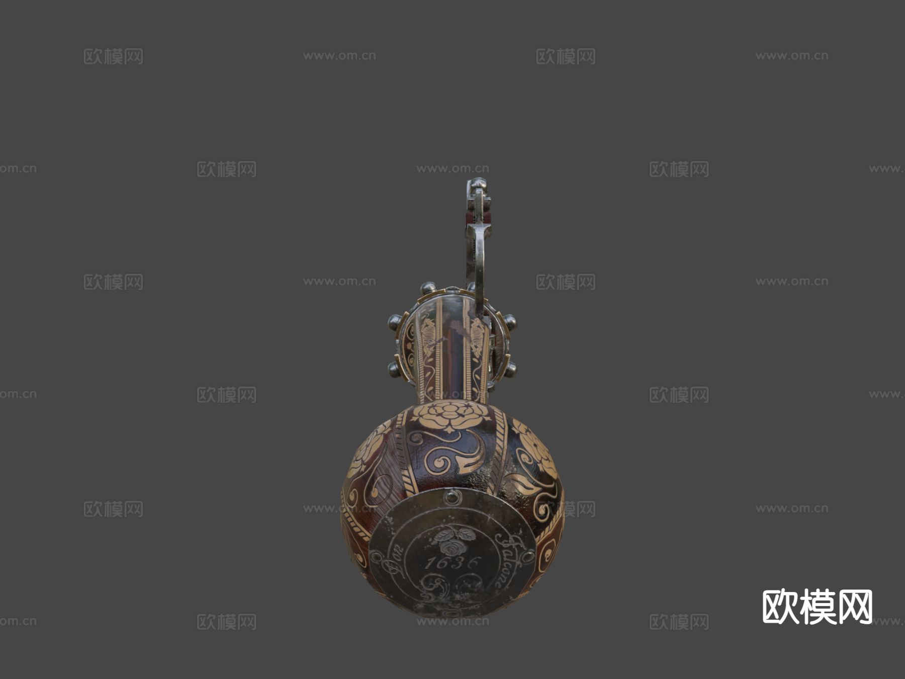 燧发左轮手枪su模型下载（渲染图6）