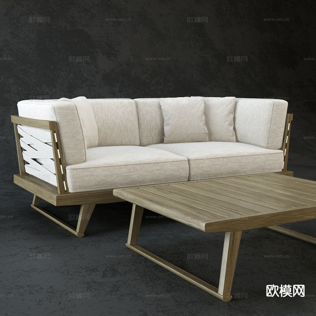 现代双人沙发3d模型下载