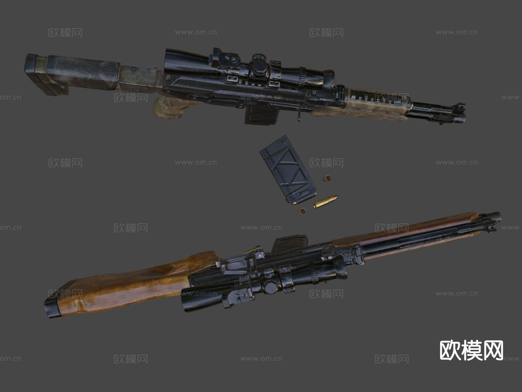 AK-47步枪su模型下载（渲染图7）