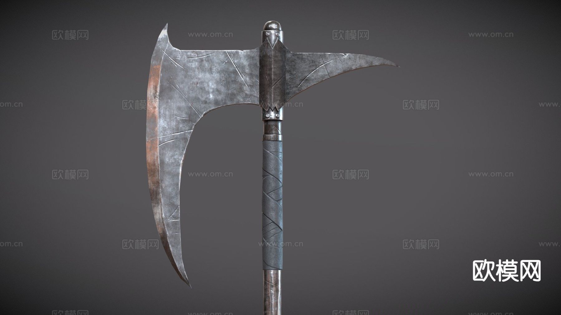 屠龙斧 战斧 游戏道具su模型下载（渲染图2）