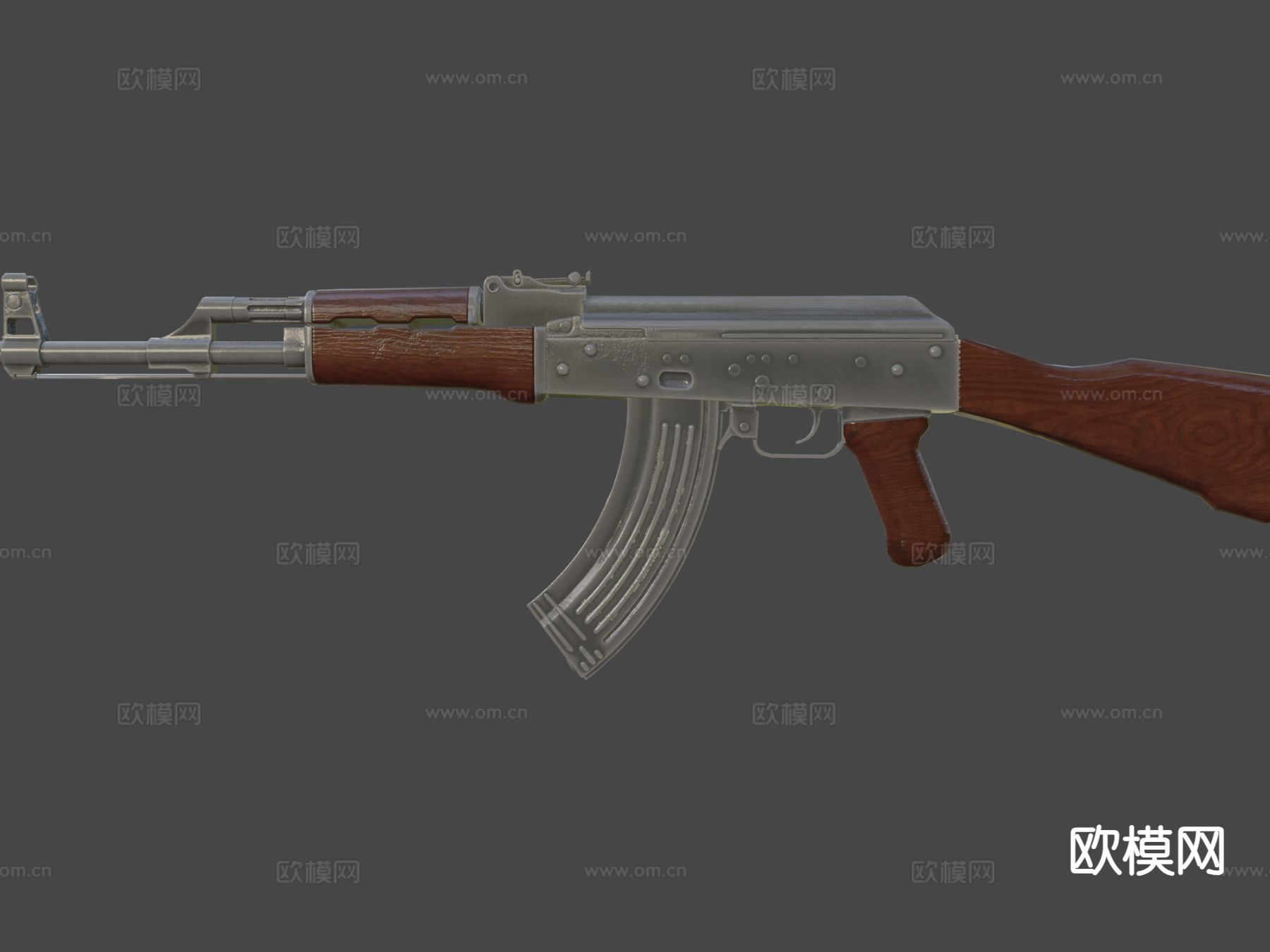 AK-47步枪 枪支 枪械su模型下载（渲染图6）