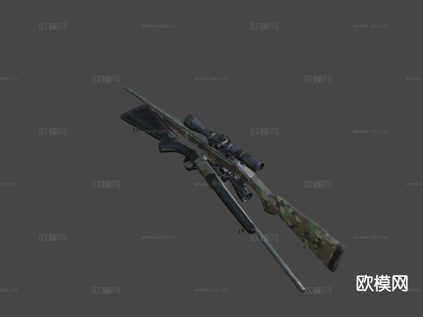 狙击步枪 枪支 枪械su模型下载（渲染图5）