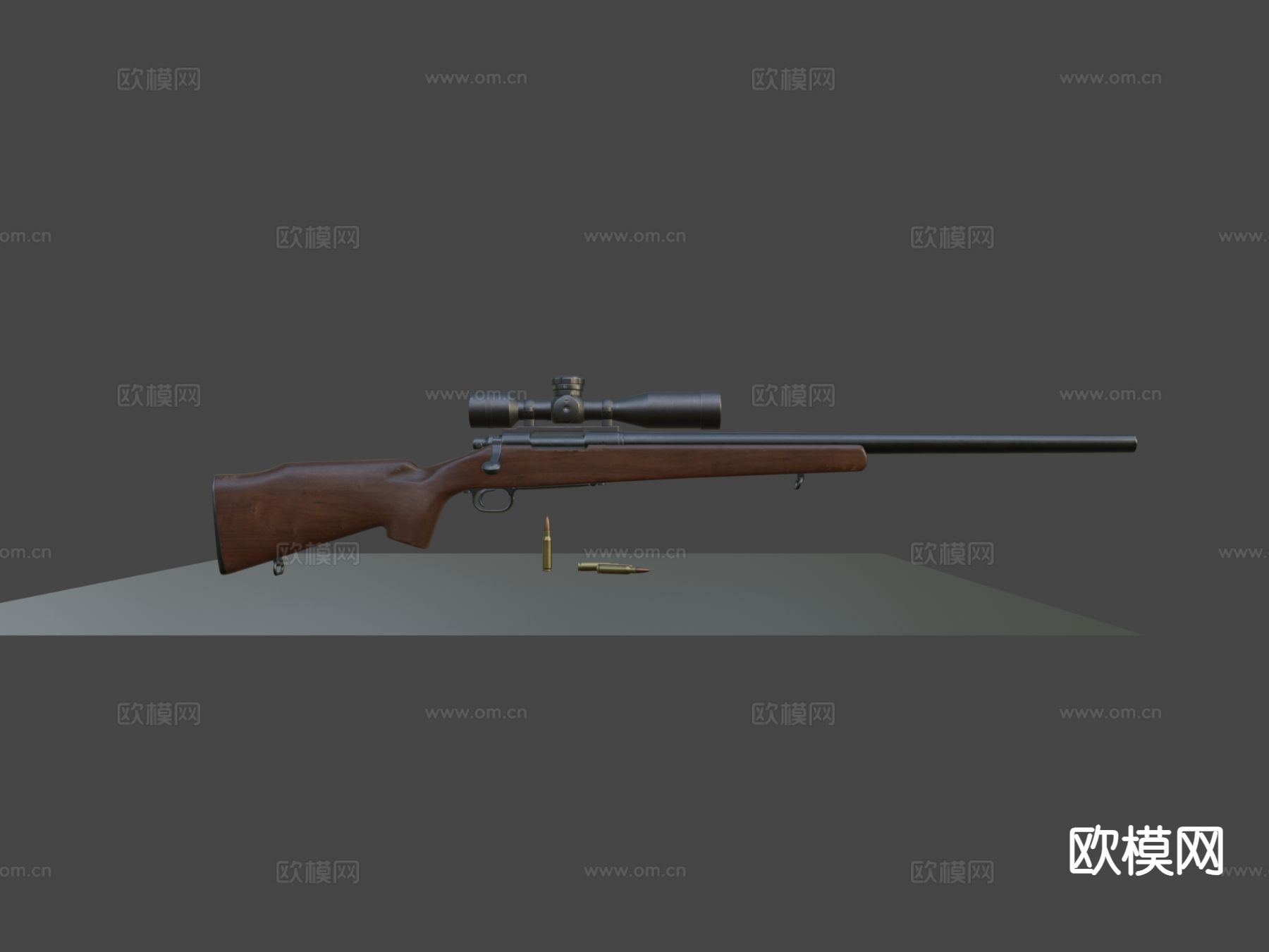 M40A1 狙击步枪 枪支 枪械su模型下载（渲染图6）