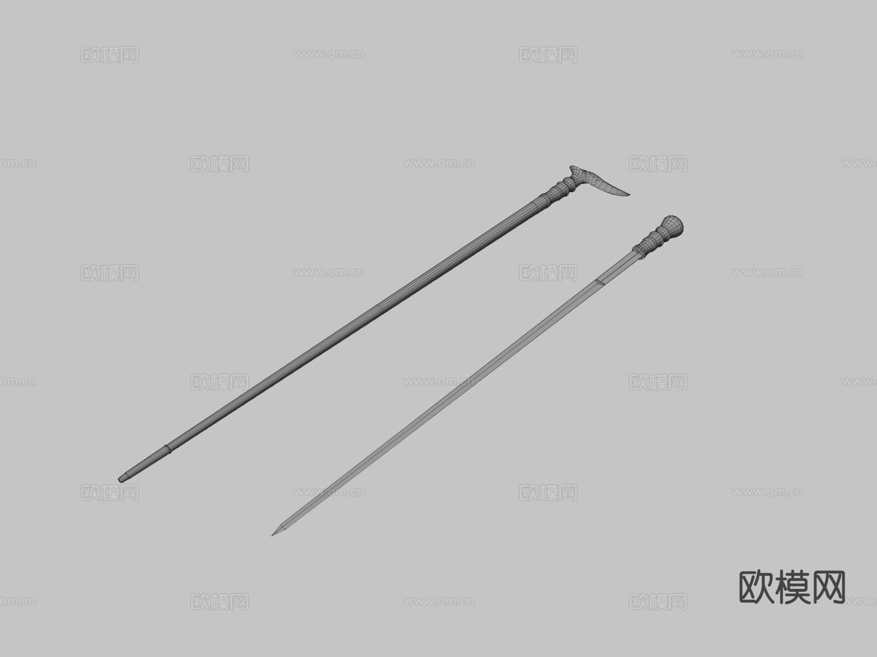 维多利亚手杖剑su模型下载（渲染图1）