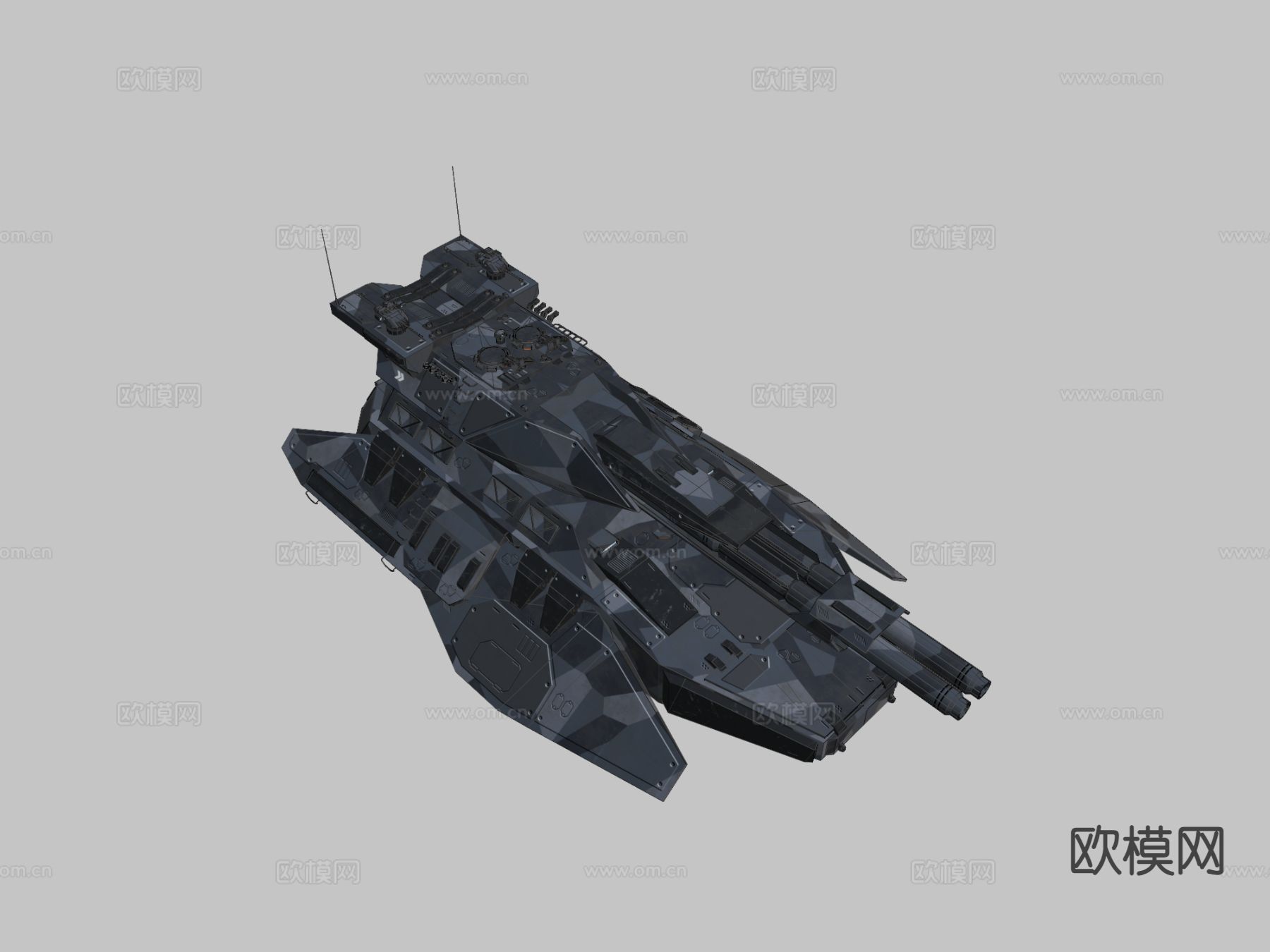 科幻蝎子重型反重力坦克su模型下载（渲染图3）