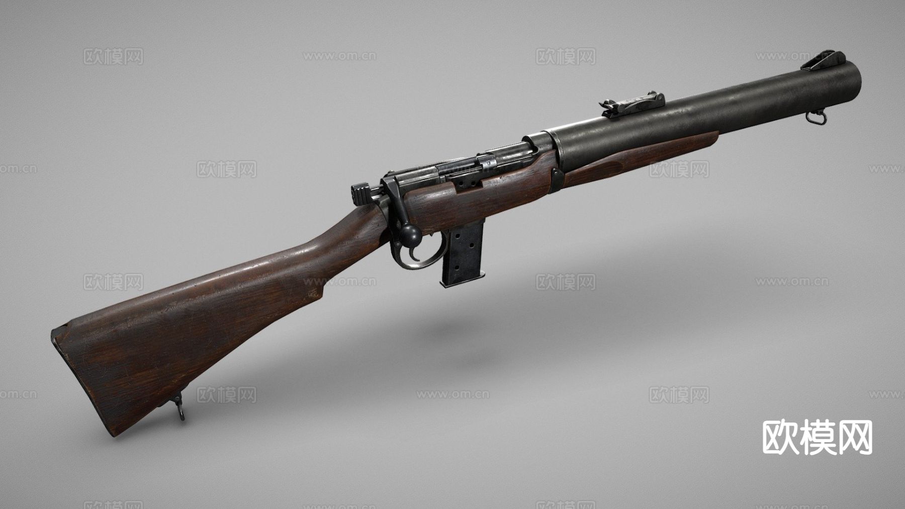 卡宾枪su模型下载（渲染图2）