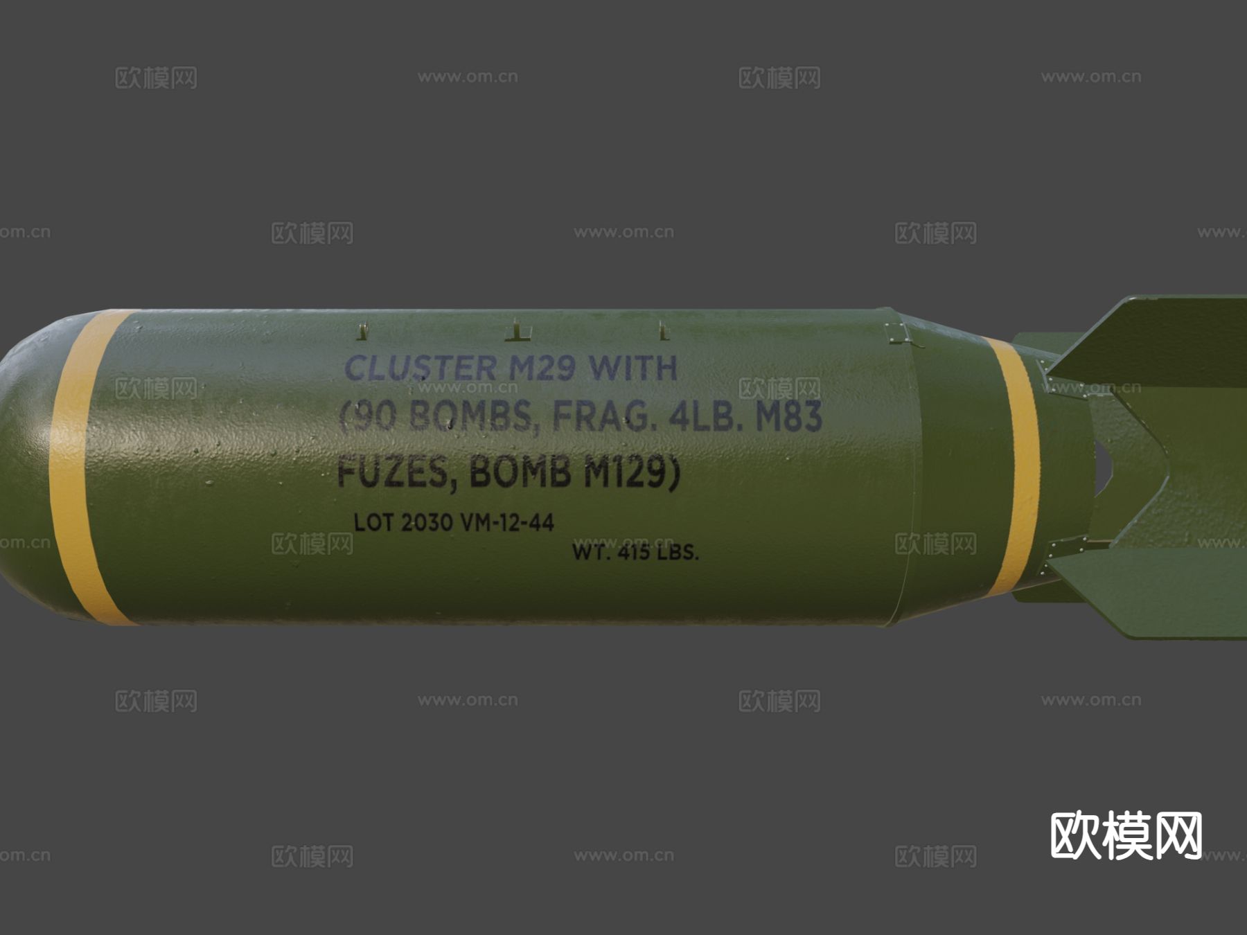 M29导弹 鱼雷su模型下载（渲染图7）