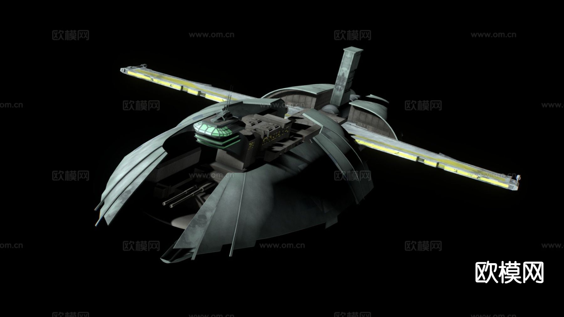 慷慨级星际护卫舰su模型下载（渲染图2）